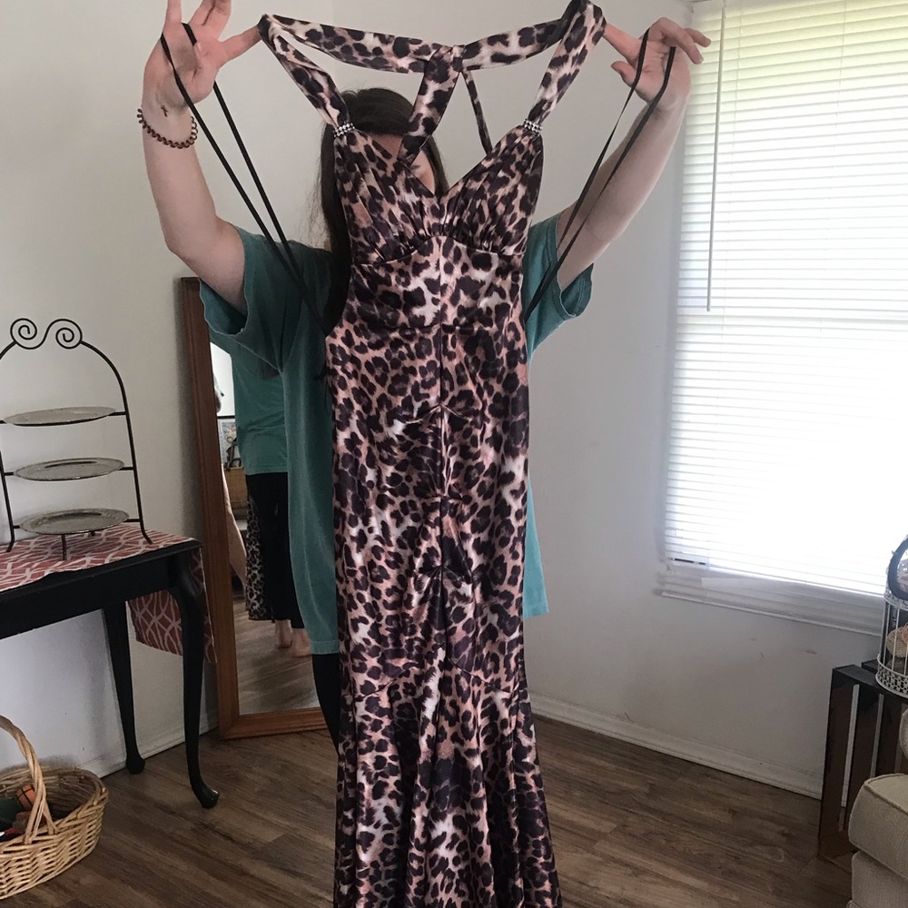 Cheetah print prom dress